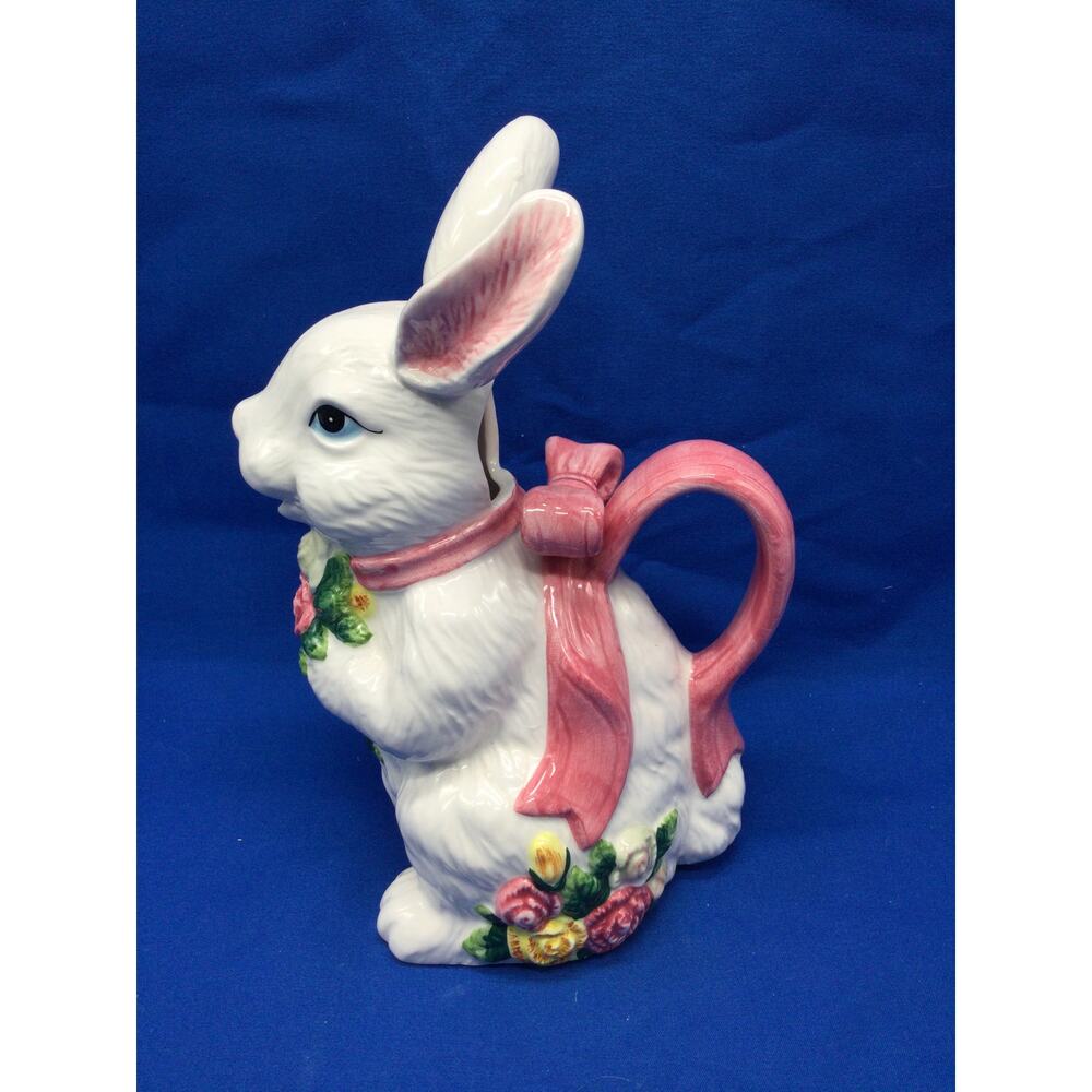 Vintage New Debco Intl Ceramic Spring Rabbit Cream Pitcher
